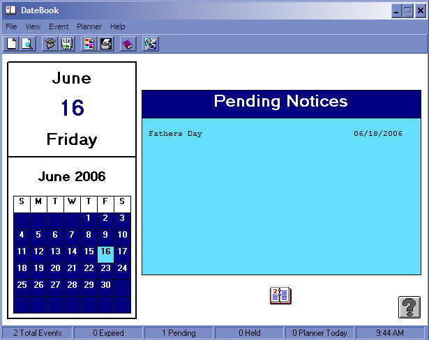 DateBook Screenshot